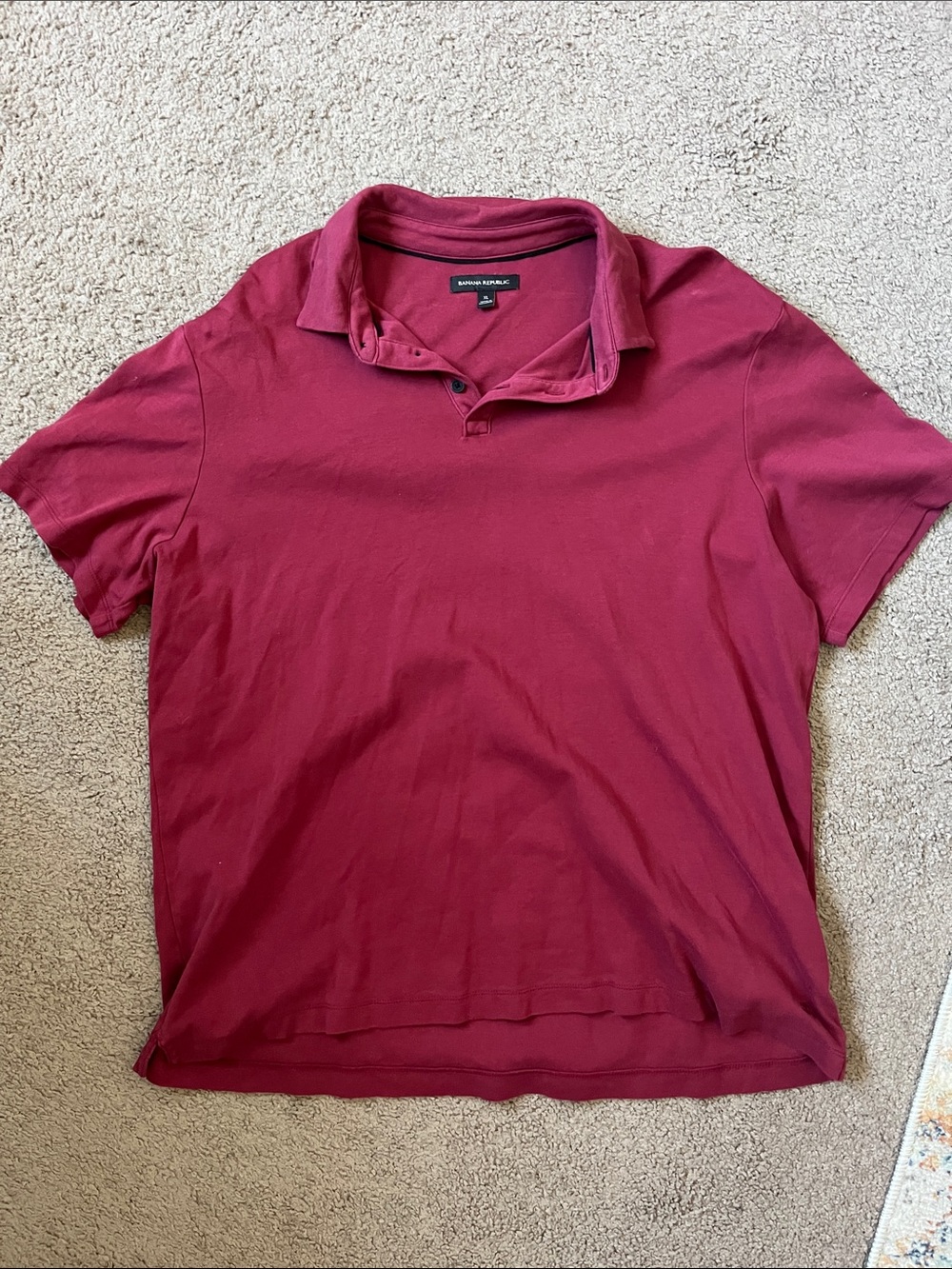 Banana Republic Men's Dark Red Polo Shirt